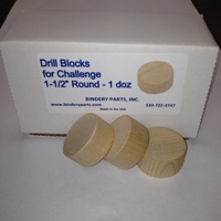 product Challenge Round Drill Blocks 1-1/2" x 3/4" Thick 1 Dozen Per Pack